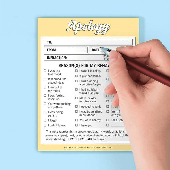 Knock Knock : Apology Nifty Note Pad -