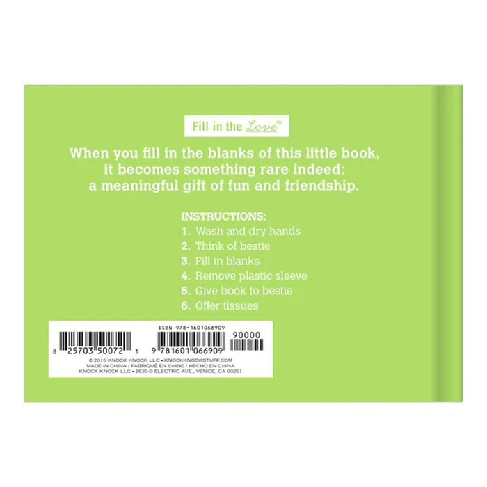 Knock Knock : Why You're My Bestie Fill in the Love® Book -