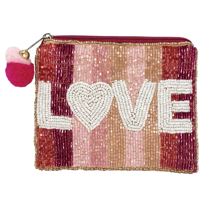 LA Chic : Love Beaded Coin Pouch - LA Chic : Love Beaded Coin Pouch