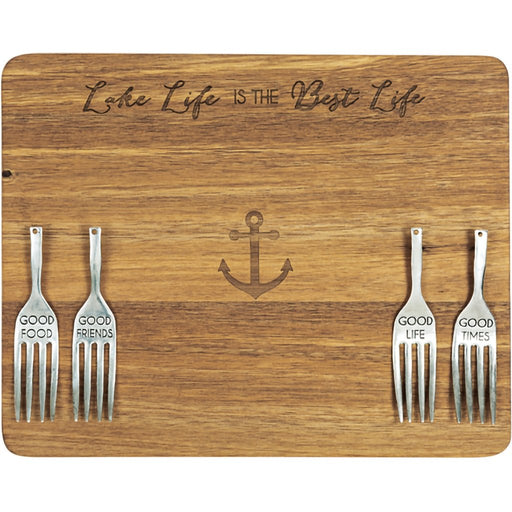 Lake Life - 9" Acacia Cheese/Bread Board Set -