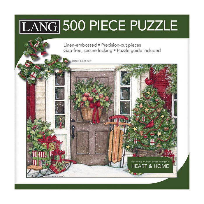 Lang : Holiday Door 500 Piece Puzzle - Lang : Holiday Door 500 Piece Puzzle - Annies Hallmark and Gretchens Hallmark, Sister Stores