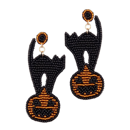 Laura Janelle : Black Cat & Pumpkin Earrings - Laura Janelle : Black Cat & Pumpkin Earrings