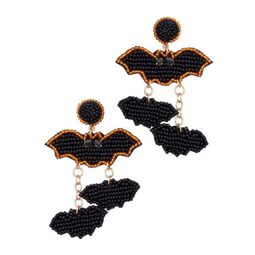 Laura Janelle : Black & Orange Bat Earrings - Laura Janelle : Black & Orange Bat Earrings