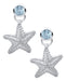 LeStage® Cape Cod : Sterling Sliver Starfish and Blue Topaz Earrings - LeStage® Cape Cod : Sterling Sliver Starfish and Blue Topaz Earrings