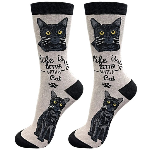 Life Is Better With A Black Cat Unisex Socks - Life Is Better With A Black Cat Unisex Socks