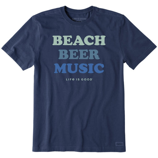 Life Is Good : Men's Beach Beer Music Short Sleeve Tee - Life Is Good : Men's Beach Beer Music Short Sleeve Tee