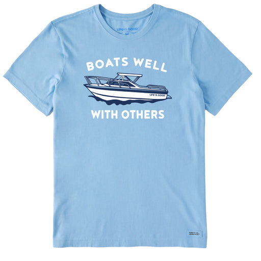 Life Is Good : Men's Boats Well With Others Crusher Tee - Life Is Good : Men's Boats Well With Others Crusher Tee