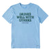 Life Is Good : Men's Drinks Well With Others Pub Script Crusher Tee - Life Is Good : Men's Drinks Well With Others Pub Script Crusher Tee