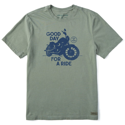 Life Is Good : Men's Good Day for a Ride Motorcycle Short Sleeve Tee - Life Is Good : Men's Good Day for a Ride Motorcycle Short Sleeve Tee