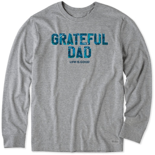 Life Is Good : Men's Grateful Dad Tie Dye Long Sleeve Crusher-Lite Tee -