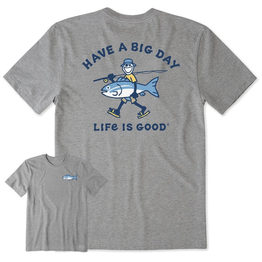 Life Is Good : Men's Have a Big Day Fishing Crusher-LITE Tee - Life Is Good : Men's Have a Big Day Fishing Crusher-LITE Tee