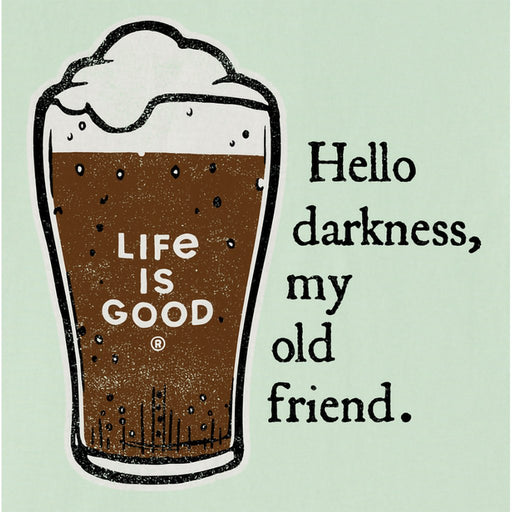 Life Is Good : Men's Hello Darkness Beer Crusher Tee - Life Is Good : Men's Hello Darkness Beer Crusher Tee