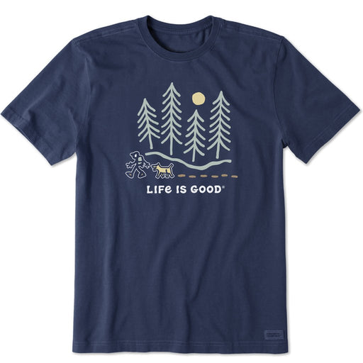 Life Is Good : Men's Hiking through the Woods Short Sleeve Tee - Life Is Good : Men's Hiking through the Woods Short Sleeve Tee
