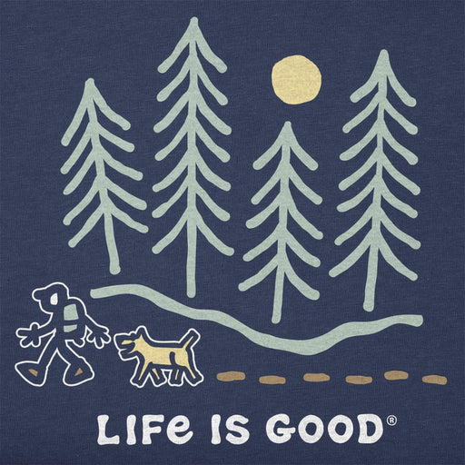 Life Is Good : Men's Hiking through the Woods Short Sleeve Tee - Life Is Good : Men's Hiking through the Woods Short Sleeve Tee