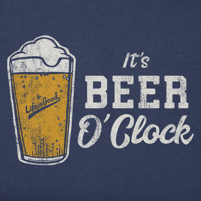 Life Is Good : Men's It's Beer O'Clock Short Sleeve Tee - Life Is Good : Men's It's Beer O'Clock Short Sleeve Tee