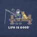 Life Is Good : Men's Jake and Rocket Dock Fish Short Sleeve Tee - Life Is Good : Men's Jake and Rocket Dock Fish Short Sleeve Tee