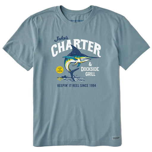 Life Is Good : Men's Jake's Charter and Dockside Grill Crusher-LITE Tee - Life Is Good : Men's Jake's Charter and Dockside Grill Crusher-LITE Tee