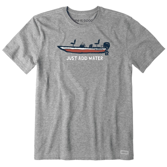 Life Is Good : Men's Just Add Water Bass Boat Short Sleeve Tee - Life Is Good : Men's Just Add Water Bass Boat Short Sleeve Tee