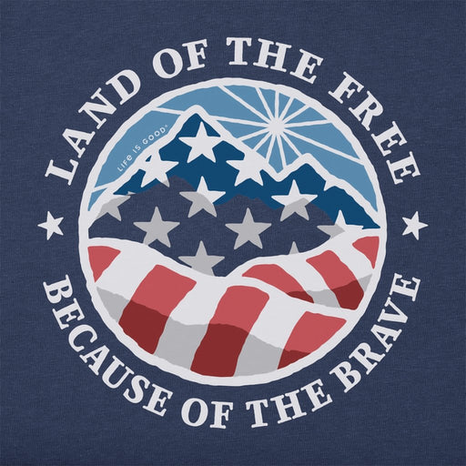 Life Is Good : Men's Land of the Free Americana Coin Long Sleeve Crusher Tee - Life Is Good : Men's Land of the Free Americana Coin Long Sleeve Crusher Tee