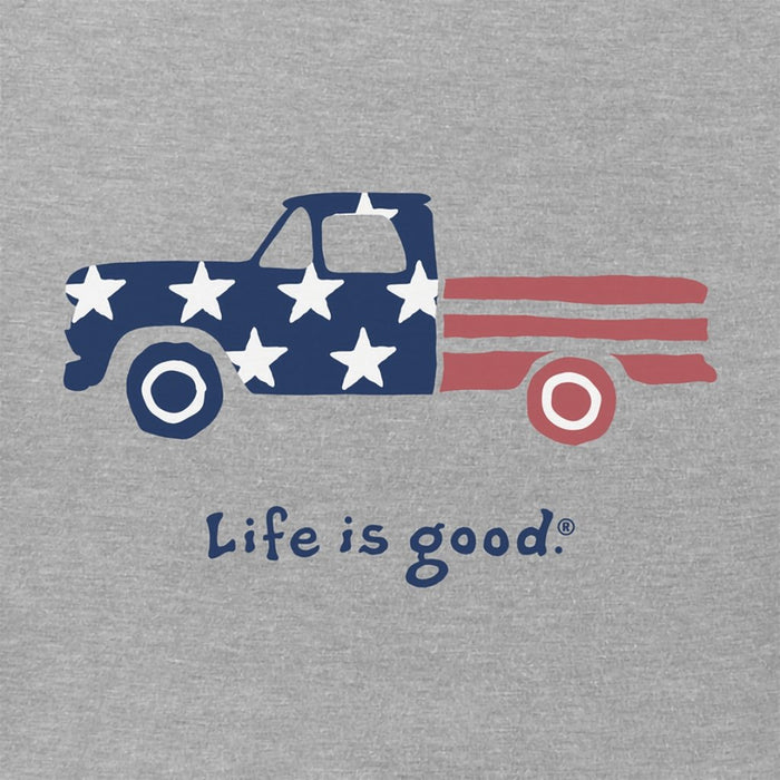 Life Is Good : Men's Patriotic Truck Short Sleeve Tee - Life Is Good : Men's Patriotic Truck Short Sleeve Tee