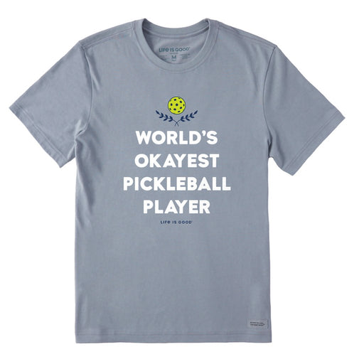 Life Is Good : Men's World's Okayest Pickleball Player Short Sleeve Tee - Life Is Good : Men's World's Okayest Pickleball Player Short Sleeve Tee