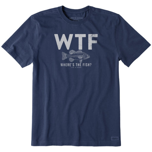 Life Is Good : Men's WTF Line Drawing Bass Crusher Tee - Life Is Good : Men's WTF Line Drawing Bass Crusher Tee