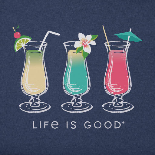 Life Is Good : Women's 3 Cocktails Long Sleeve Crusher-LITE Vee - Life Is Good : Women's 3 Cocktails Long Sleeve Crusher-LITE Vee