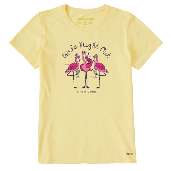 Life Is Good : Women's Girls Night Out Flamingo Short Sleeve Tee - Life Is Good : Women's Girls Night Out Flamingo Short Sleeve Tee