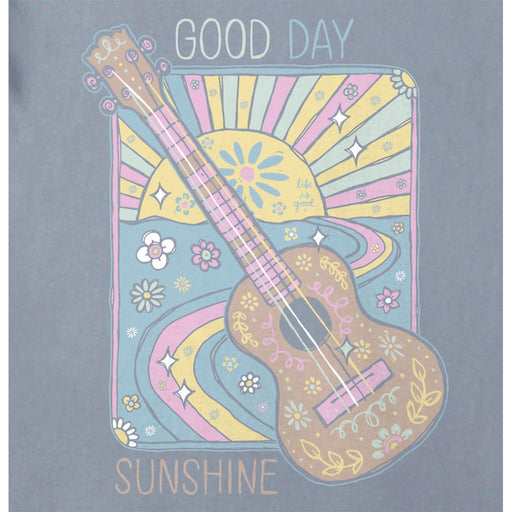 Life Is Good : Women's Good Day Sunshine Guitar Short Sleeve Tee - Life Is Good : Women's Good Day Sunshine Guitar Short Sleeve Tee