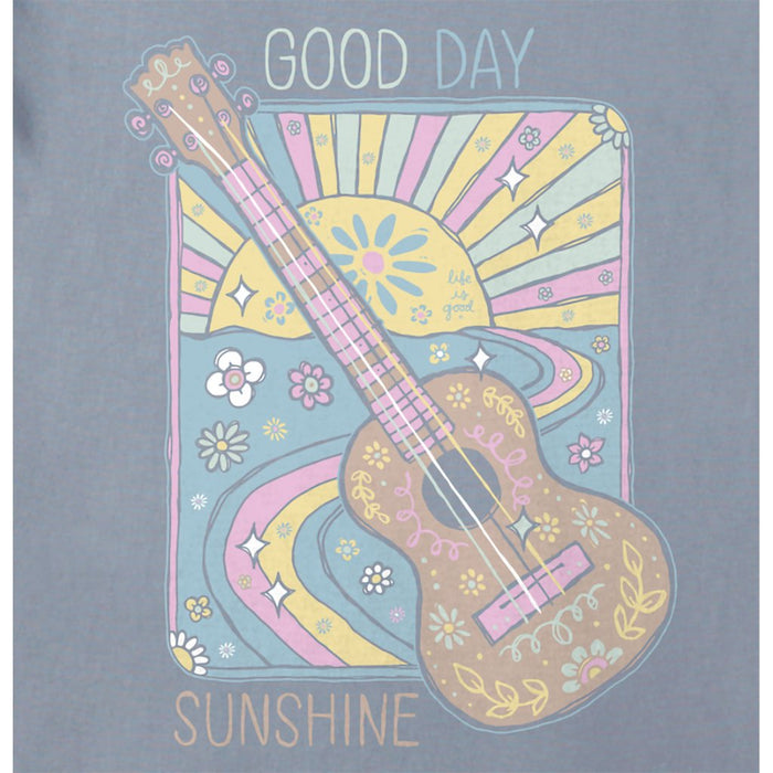 Life Is Good : Women's Good Day Sunshine Guitar Short Sleeve Tee - Life Is Good : Women's Good Day Sunshine Guitar Short Sleeve Tee