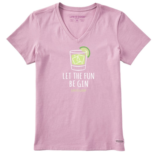 Life Is Good : Women's Let the Fun Be Gin Short Sleeve Vee - Life Is Good : Women's Let the Fun Be Gin Short Sleeve Vee