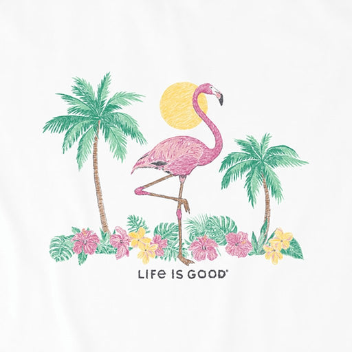 Life Is Good : Women's Watercolor Flamingo Crusher-Lite Tee -