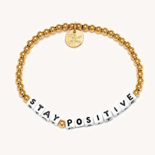 Little Words Project : Stay Positive- Waterproof Gold Bracelet - Little Words Project : Stay Positive- Waterproof Gold Bracelet