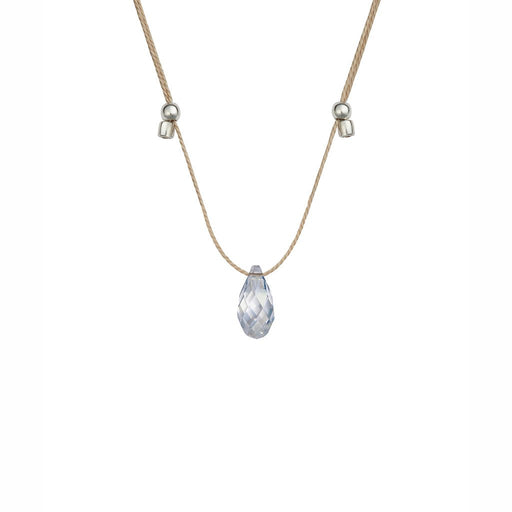 &Livy : Hyevibe Crystal Silk Slider Necklace in Blue Shade - &Livy : Hyevibe Crystal Silk Slider Necklace in Blue Shade