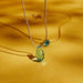 &Livy : Hyevibe Crystal Silk Slider Necklace in Green Luminous - &Livy : Hyevibe Crystal Silk Slider Necklace in Green Luminous