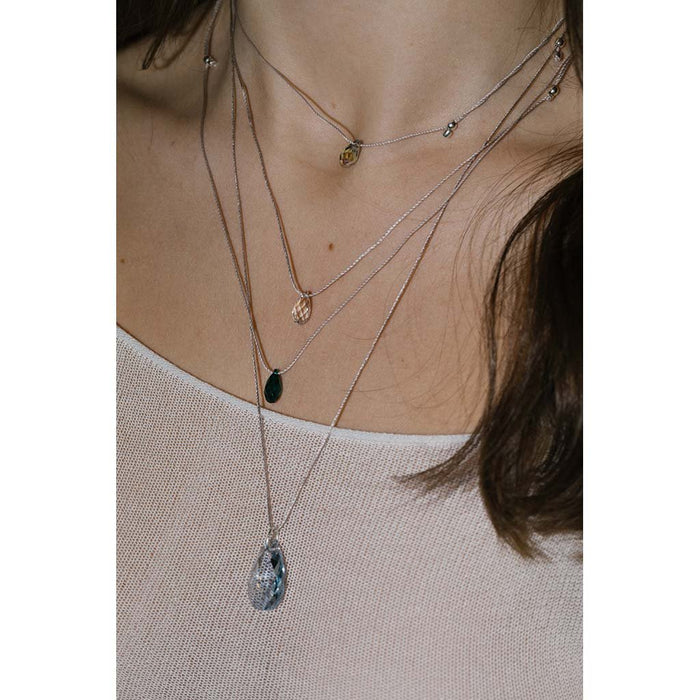 &Livy : Hyevibe Crystal Silk Slider Necklace in Siam - &Livy : Hyevibe Crystal Silk Slider Necklace in Siam