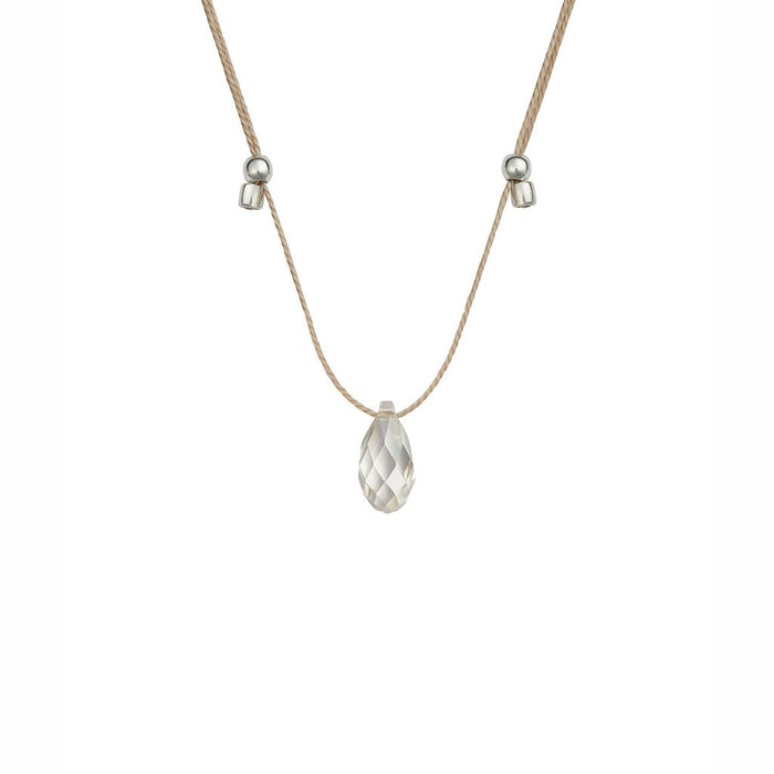 &Livy : Hyevibe Crystal Silk Slider Necklace in Silver Shade - &Livy : Hyevibe Crystal Silk Slider Necklace in Silver Shade