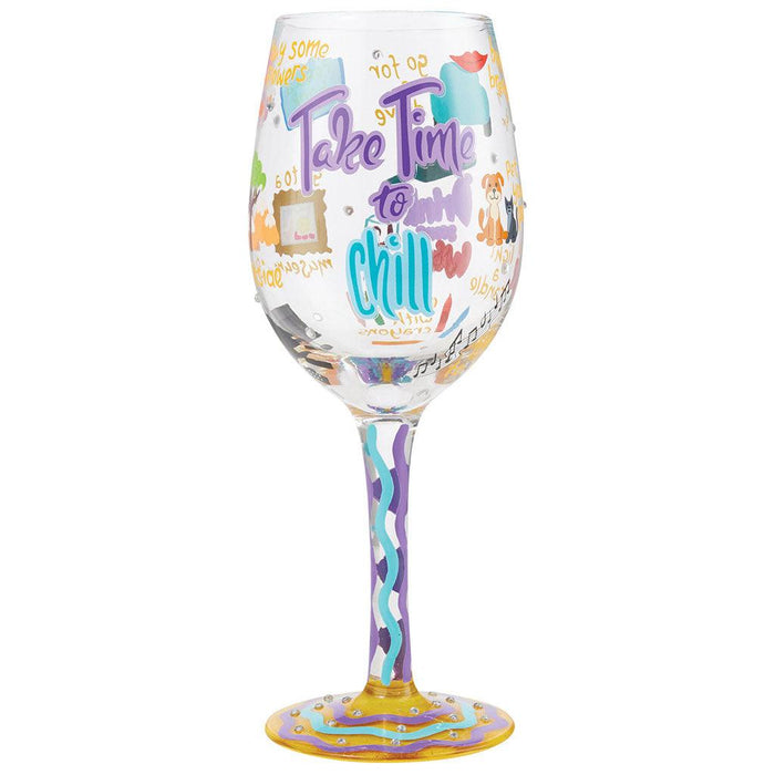 LOLITA GOLDEN PEACOCK WINE GLASS~ HAND PAINTED! GORGEOUS! WITH GIFT BOX  15oz