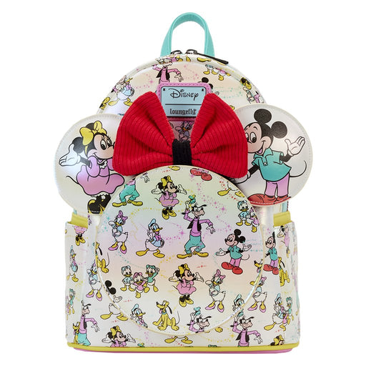 Loungefly : Disney100 Mickey & Friends Classic All-Over Print Iridescent Mini Backpack With Ear Headband - Loungefly : Disney100 Mickey & Friends Classic All-Over Print Iridescent Mini Backpack With Ear Headband