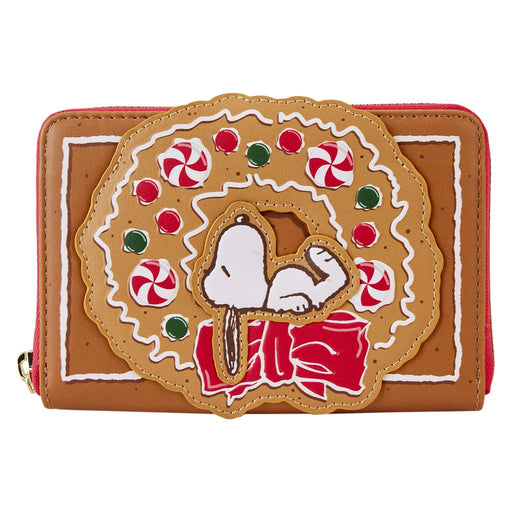 Loungefly : Peanuts Snoopy Gingerbread Wreath Scented Zip Around Wallet - Loungefly : Peanuts Snoopy Gingerbread Wreath Scented Zip Around Wallet
