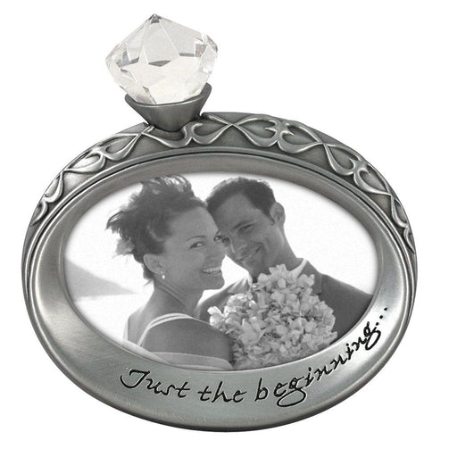 Malden : 2 x 2 Wedding 2" Silver Diamond Ring Photo Frame - Silver -