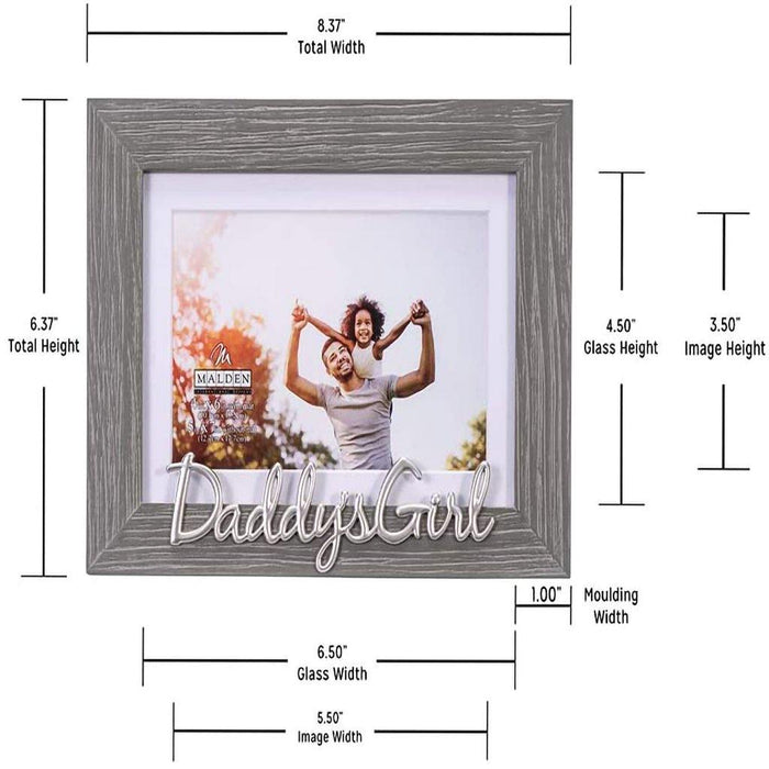 Malden : 4 x 6 / 5 X 7 "Daddy's Girl" Expressions Picture Frame - Gray -