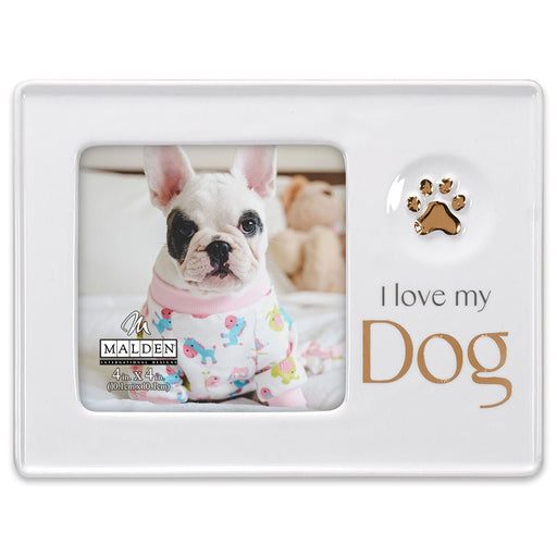 Malden :4x4 I Love My Dog Ceramic Picture Frame, - Malden :4x4 I Love My Dog Ceramic Picture Frame,