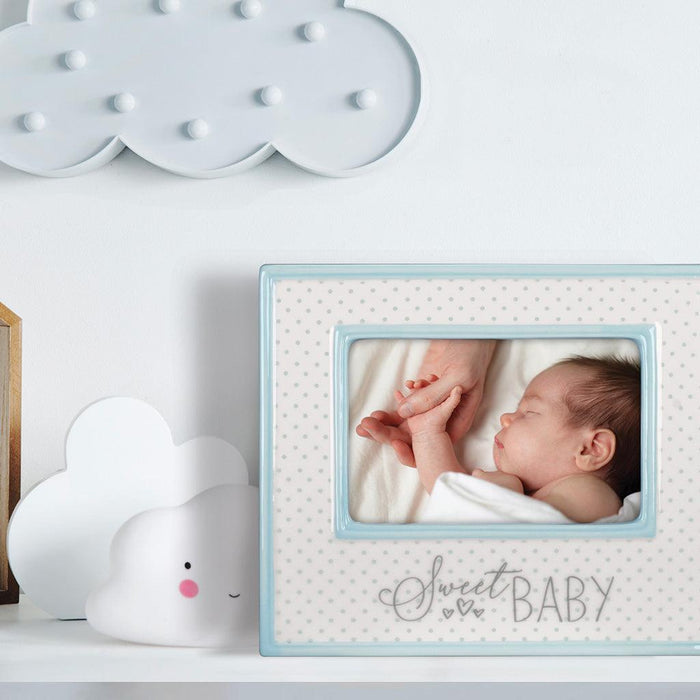 Malden : 4X6 Aqua Sweet Baby Ceramic Picture Frame -