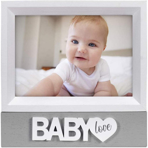 Malden : 4X6 "Baby Love" Picture frame - Light Grey -