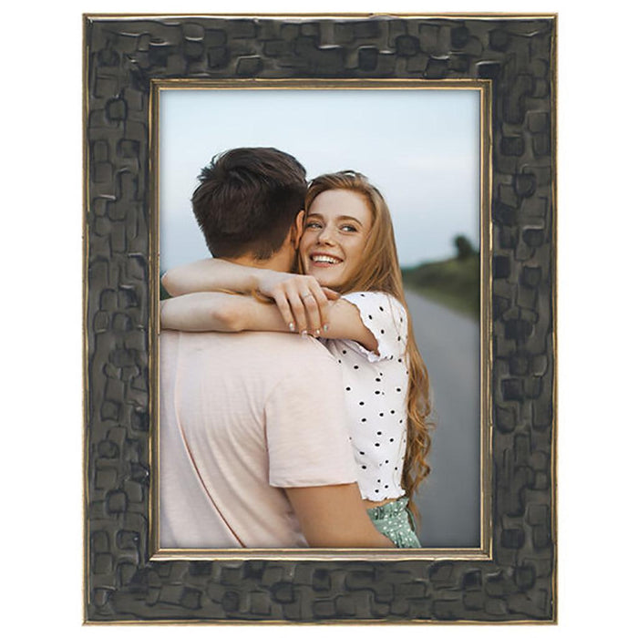 Malden : 4x6 Charcoal Blocks with Gold Frame -