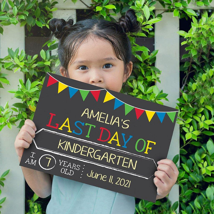 Malden : First/Last Day of Kindergarten Reversible Chalk Sign 10X8 -