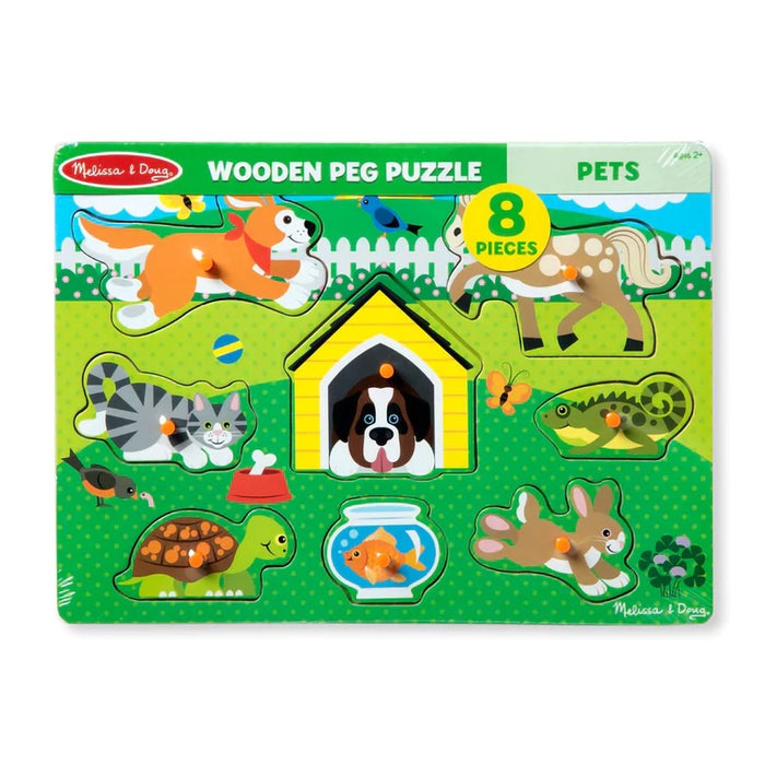 Melissa & Doug : Pets Peg Puzzle - 8 Pieces - Melissa & Doug : Pets Peg Puzzle - 8 Pieces