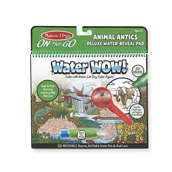 Melissa & Doug : Water Wow! Animal Antics Deluxe Water-Reveal Pad - On the Go Travel Activity -