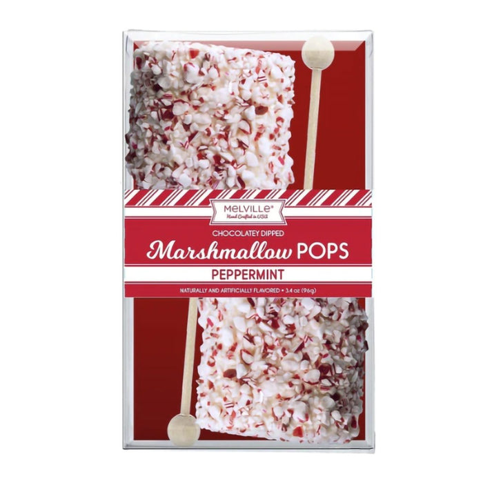 Melville Candy : Giant Marshmallow Pops - Peppermint White Chocolate - Melville Candy : Giant Marshmallow Pops - Peppermint White Chocolate